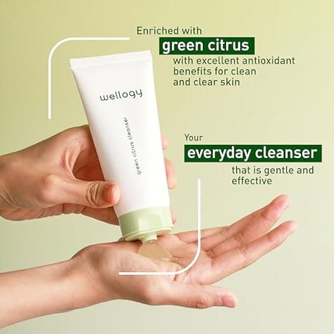 Wellogy KOREAN DAILY FOAMING FACIAL WASH WITH SALICYLIC ACID, VITAMIN C, AND GREEN CITRUS FOR DRY TO NORMAL, SENSITIVE SKIN, VEGAN | GENTLE FACE CLEANSER, ACNE TREATMENT, LIGHTWEIGHT FORMULA | 100ML - Image 4